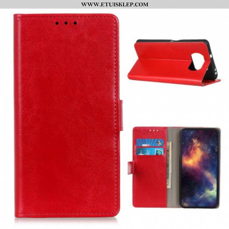 Etui Folio do Poco X3 / X3 Pro / X3 NFC Prosty Efekt Błyszczącej Skóry